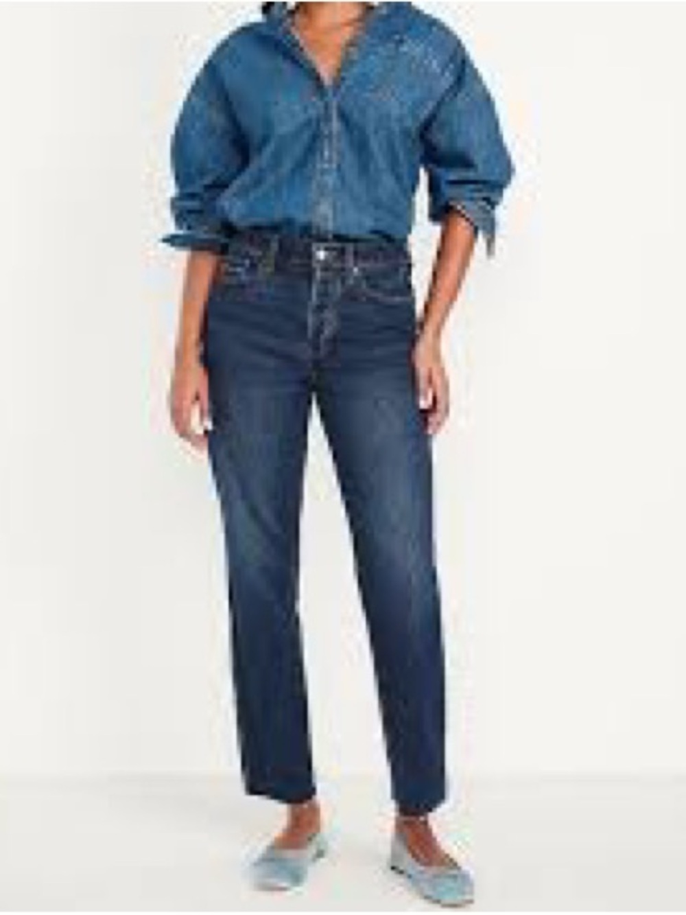 Old Navy Dark Blue Cropped High-Rise Jeans size 8   99% cotton % spandex EC